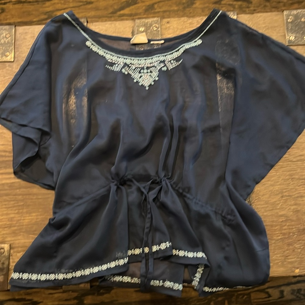 Blue Sheer mesh top from Mudd